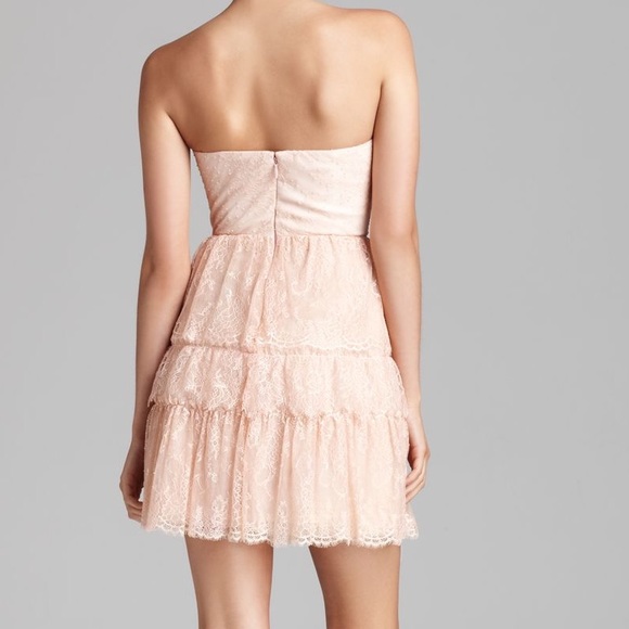 BCBGMaxAzria Lilah Tiered-Lace Strapless Dress - Picture 5 of 8